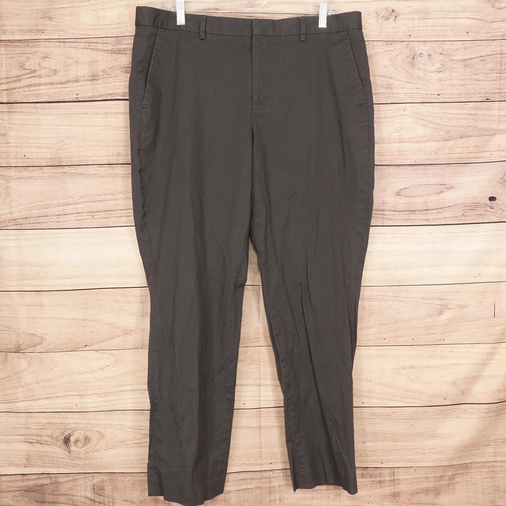 Express Pants Mens 36x32 Gray Slim Fit Stretch Flat Front Casual